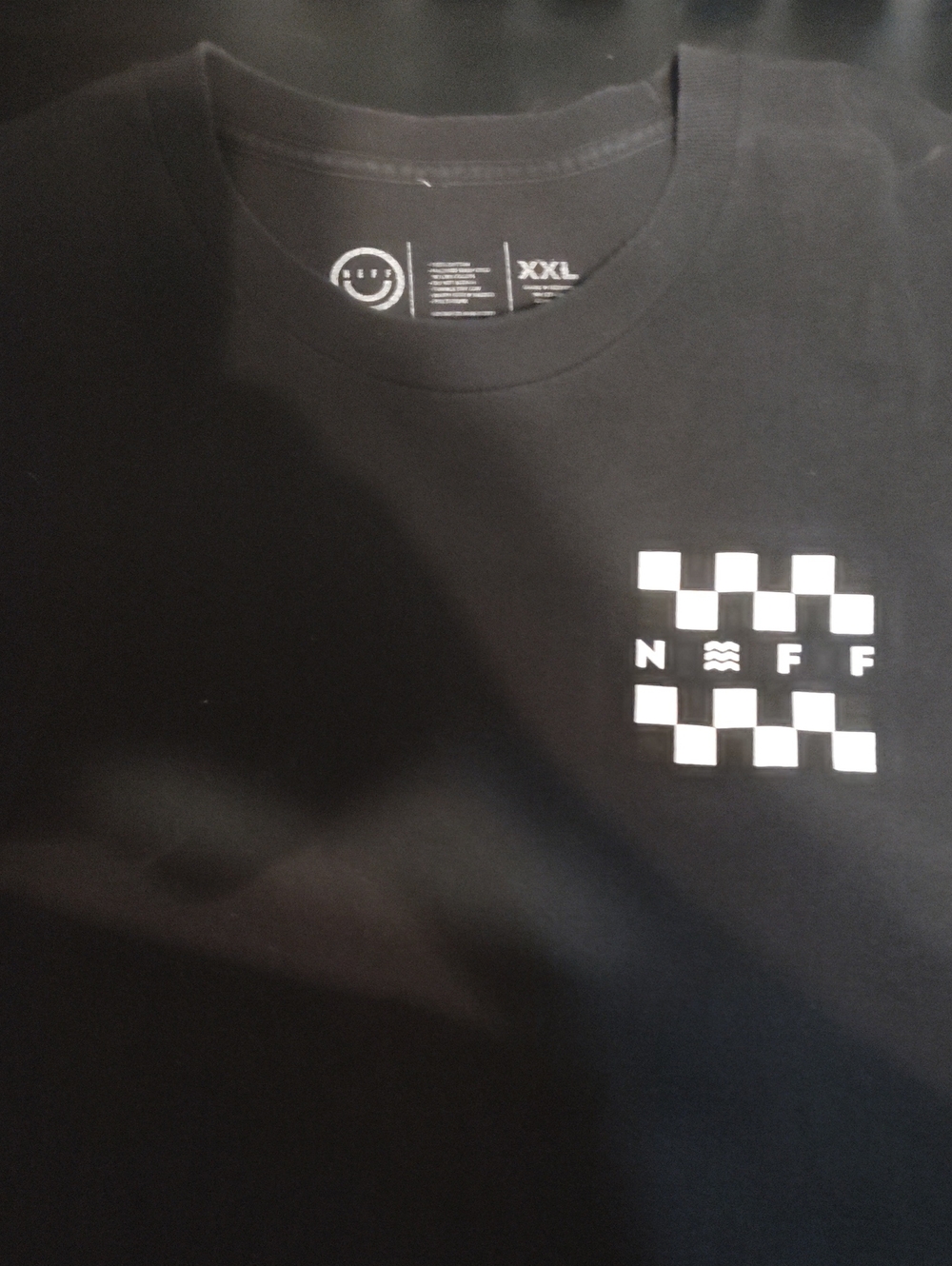 Neff Black Short Sleeve Tee with White Checker Logo